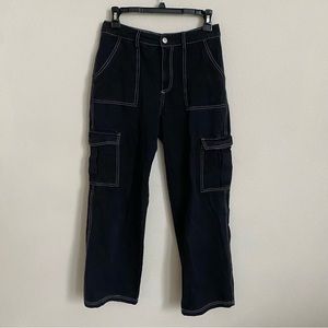 Black with White stitching Cargos